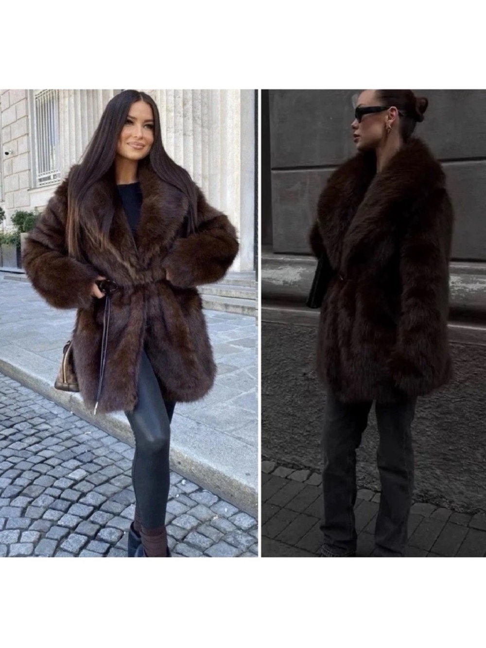 Zara Women's Brown Faux Fur Coat - Picture 5 of 8